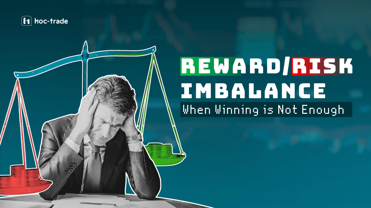 Reward risk imbalance in trading showing how a single large loss can wipe out multiple small wins